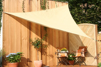 Toldo triangular 3,6x3,6x3,6 m - tecido sombreador aberto - cor de trigo